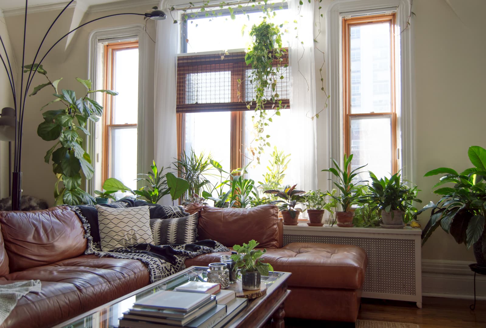 PlantFilled Warm Industrial Rustic Decor Inspiration Apartment Therapy